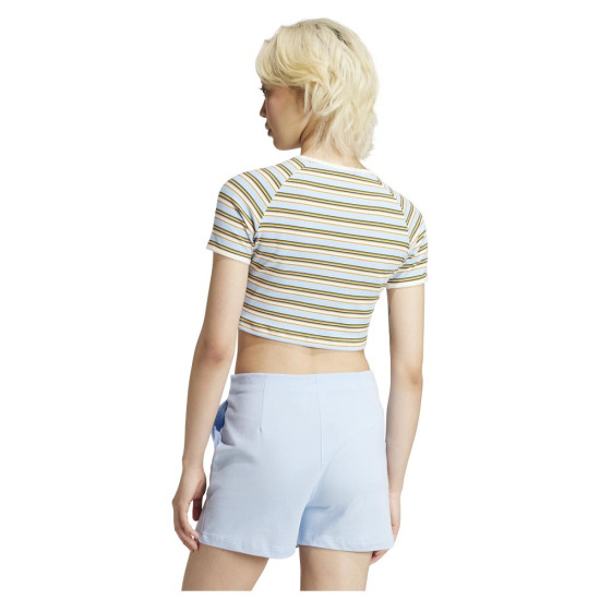 Adidas Γυναικεία κοντομάνικη μπλούζα '80s Rib Stripe Baby Tee